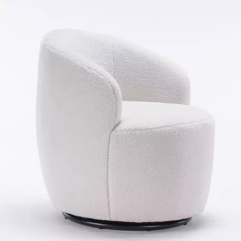 Velvet Fabric Swivel Accent Armchair Barrel Chair With Black Powder Coating Metal Ring, Blue