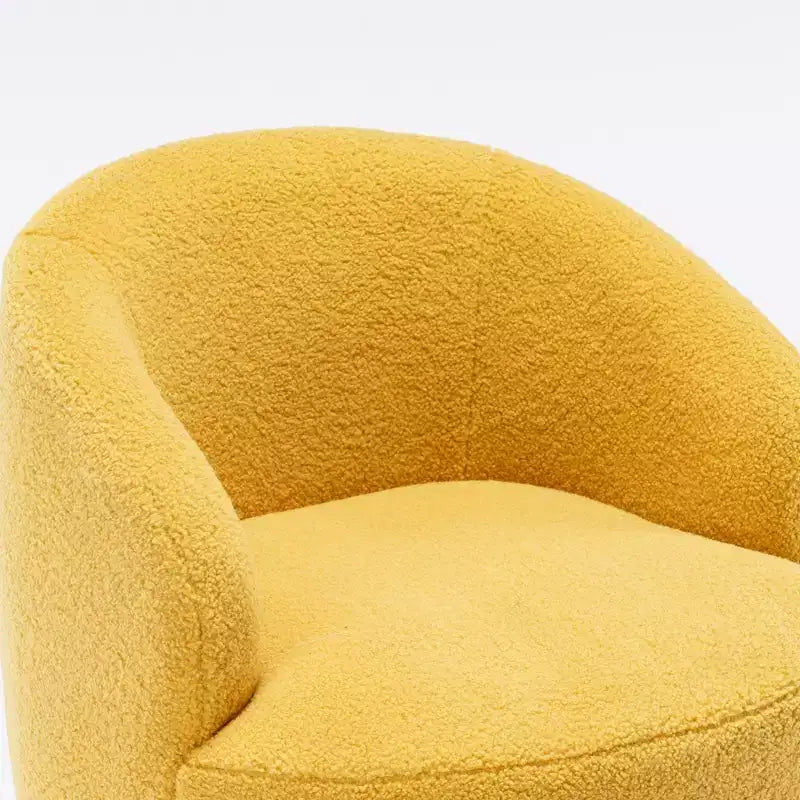 Velvet Fabric Swivel Accent Armchair Barrel Chair With Black Powder Coating Metal Ring, Blue