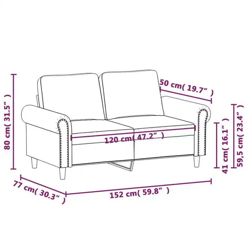 Modern 2-Seater Sofa in Luxurious Dark Gray Velvet with Sturdy Metal and Plywood Frame Comfortable, Stylish, and Easy-to-Assemble.
