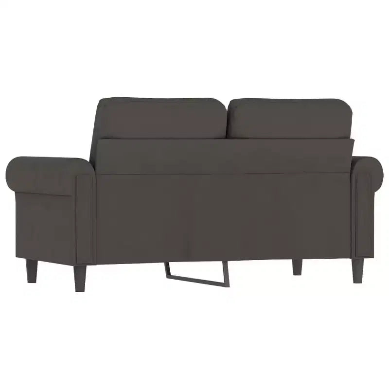 Modern 2-Seater Sofa in Luxurious Dark Gray Velvet with Sturdy Metal and Plywood Frame Comfortable, Stylish, and Easy-to-Assemble.