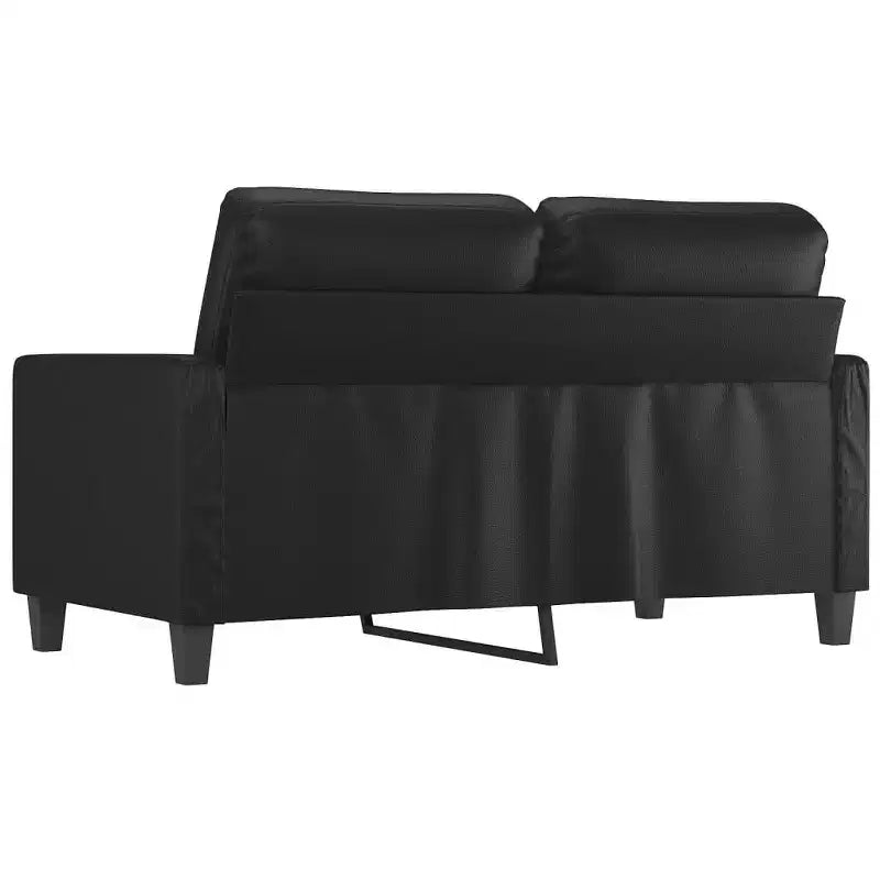 Sofa Accent Upholstered Couch Furniture for Living Room Faux Leather Black 47. 2