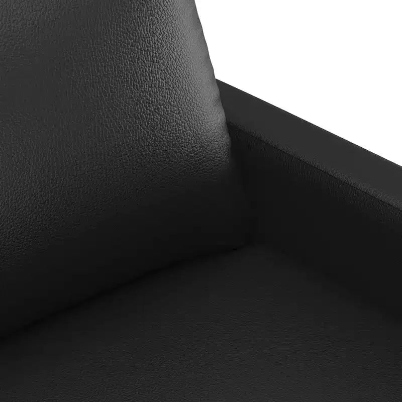 Sofa Accent Upholstered Couch Furniture for Living Room Faux Leather Black 47. 2