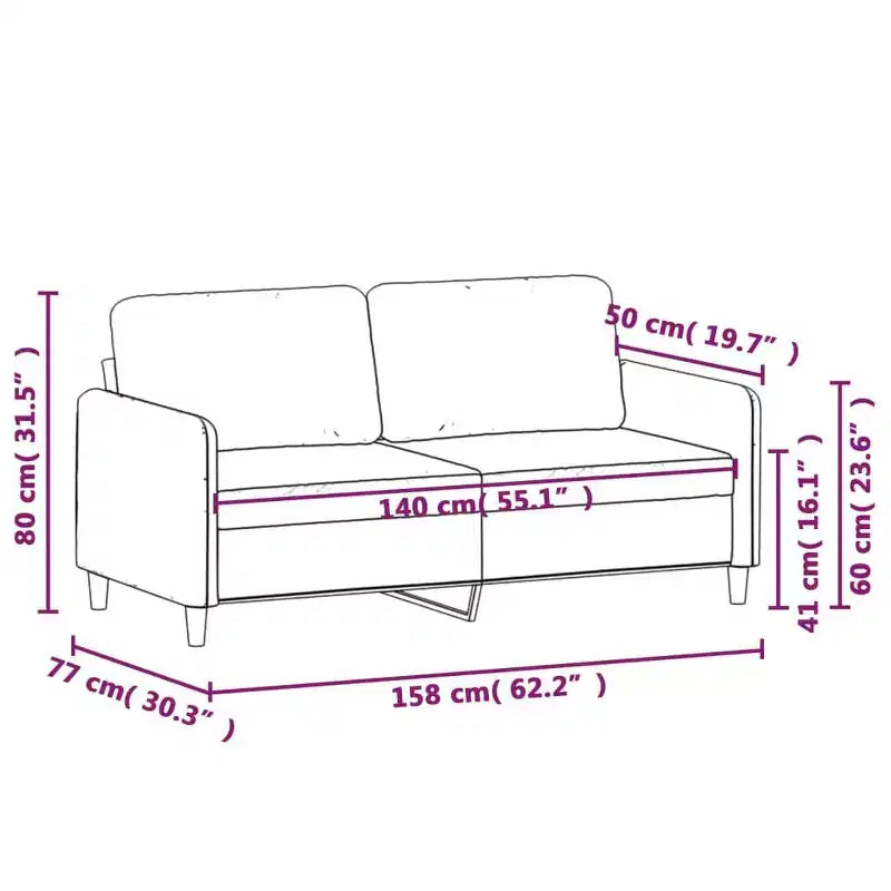 2-Seater Sofa Black 55. 1 Fabric