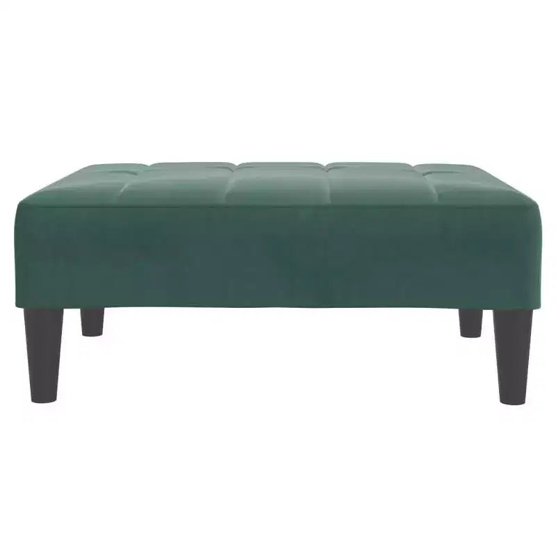 Sofa Bed Dark Green Velvet, Wood, Foam, Plastic 2-Seater Foldable
