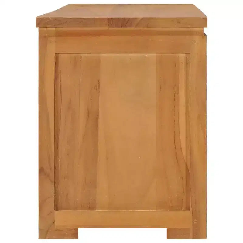 TV Cabinet Natural Teak Solid Teak Wood Medium TV Cabinet