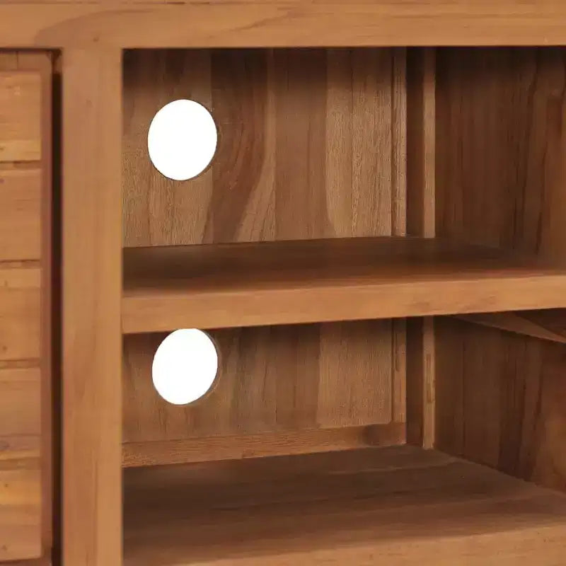 TV Cabinet Natural Teak Solid Teak Wood Medium TV Cabinet