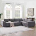 129. 5'' Modular L-Shaped Sofa with Wrinkle-Resistant Chenille, No-Frame Compression Design, 6-Seater Modern Sectional Couch for Living Room