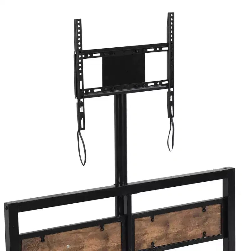 Metal Twin Size Platform Bed with Headboard, Footboard, Two Drawers and TV Stand Black