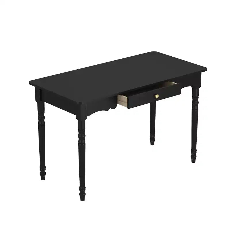 Writing Desk with Unique Drawer Design, Functional Home Office Study Table, Black