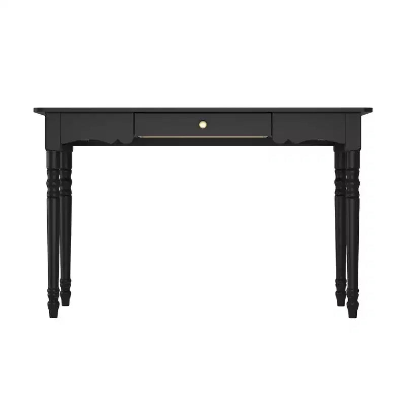 Writing Desk with Unique Drawer Design, Functional Home Office Study Table, Black