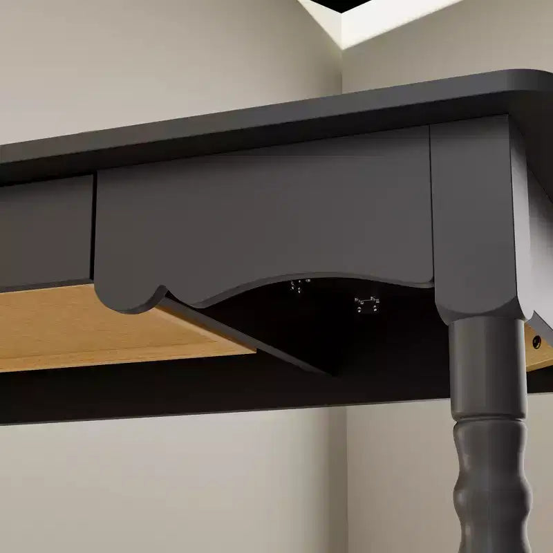 Writing Desk with Unique Drawer Design, Functional Home Office Study Table, Black