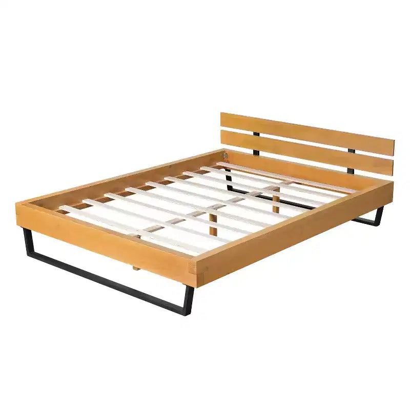 85. 5 X 81. 5 Natural King Size Pine Wood Bed Frame For Bedroom