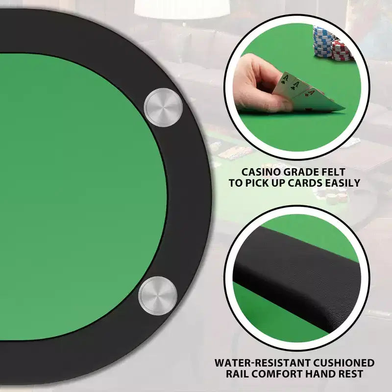 Poker Game Table 1 Iron Leg, 9 Hole Ring Design, Durable Build, Smooth Playing Surface, Perfect for Poker Games