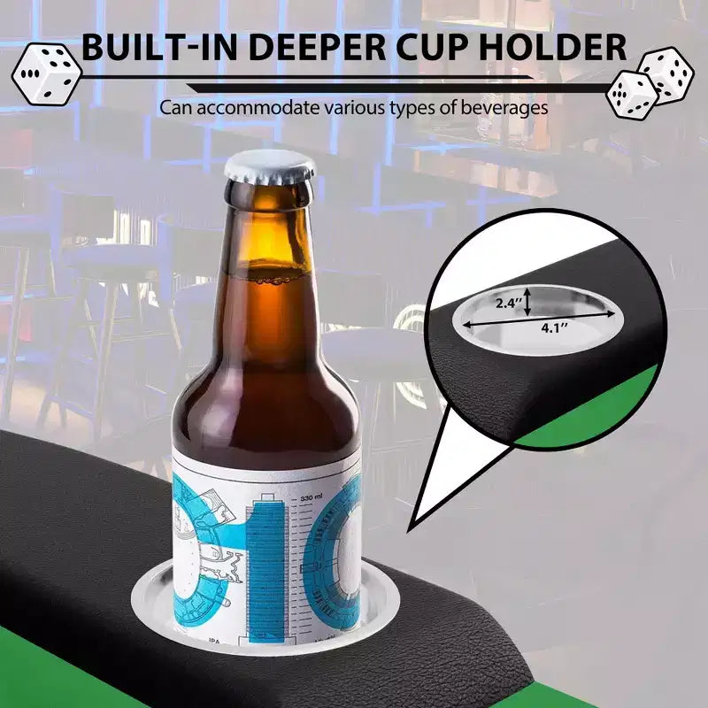 Poker Game Table 1 Iron Leg, 9 Hole Ring Design, Durable Build, Smooth Playing Surface, Perfect for Poker Games