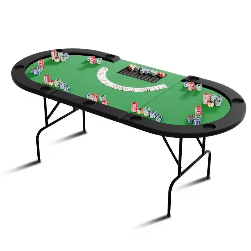 Poker Game Table 1 Iron Leg, 9 Hole Ring Design, Durable Build, Smooth Playing Surface, Perfect for Poker Games