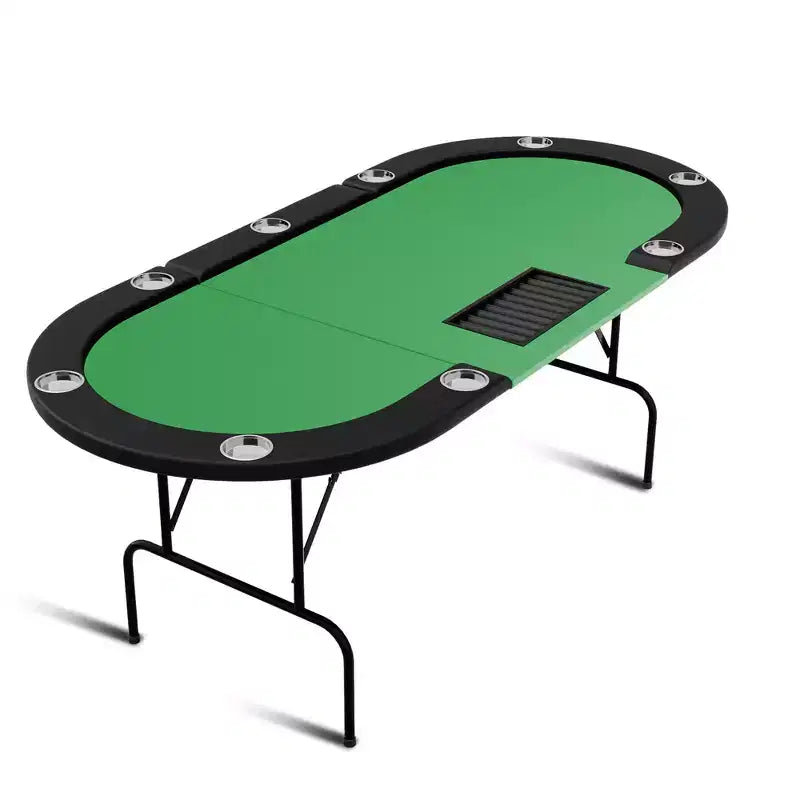 Poker Game Table 1 Iron Leg, 9 Hole Ring Design, Durable Build, Smooth Playing Surface, Perfect for Poker Games