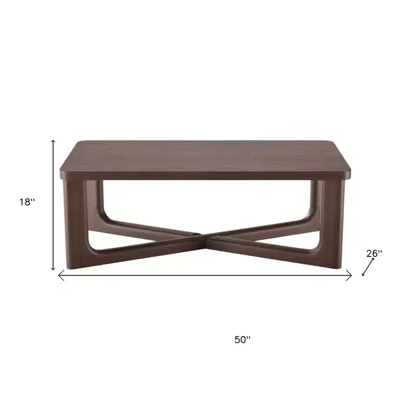 50 Walnut Solid Wood Cross Legs Coffee Table