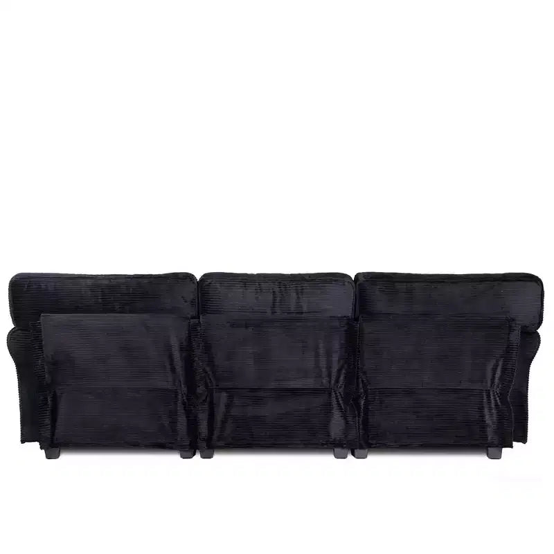 Corduroy 3-Seater Sofa with Removable Cushions and Ergonomic Armrests