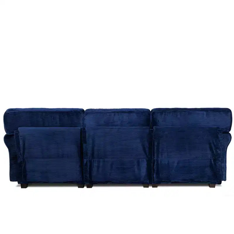 Corduroy 3-Seater Sofa with Removable Cushions and Ergonomic Armrests