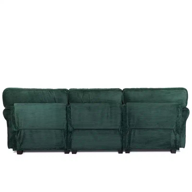 Corduroy 3-Seater Sofa with Removable Cushions and Ergonomic Armrests