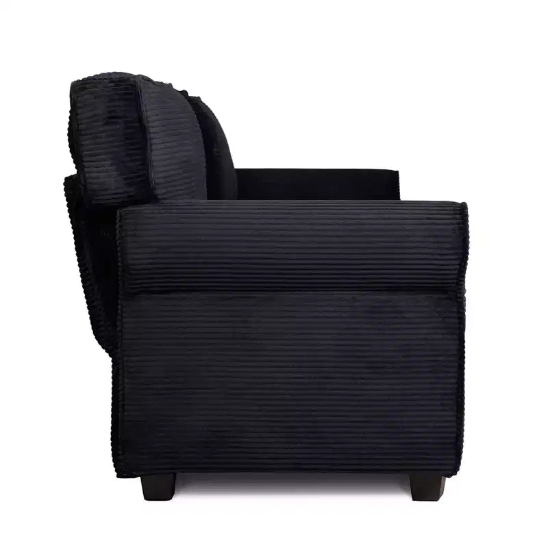 Corduroy 3-Seater Sofa with Removable Cushions and Ergonomic Armrests