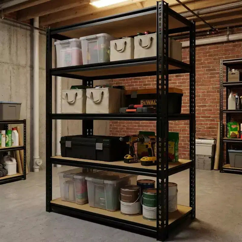 29. 5 W 5-Tier Metal Storage Rack, Heavy Duty Adjustable Garage Shelving Unit, 2000 lb Capacity Utility Organizer Shelf