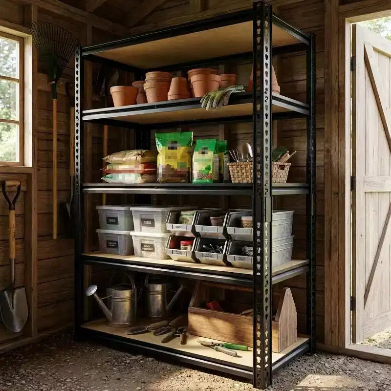 29. 5 W 5-Tier Metal Storage Rack, Heavy Duty Adjustable Garage Shelving Unit, 2000 lb Capacity Utility Organizer Shelf
