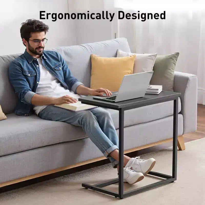 End Table, Side Table for Couch Slide Under, C Table Sofa Side End Table for Living Room, Suitable for Living Rooms, Bedrooms, Sofas, And Offices.