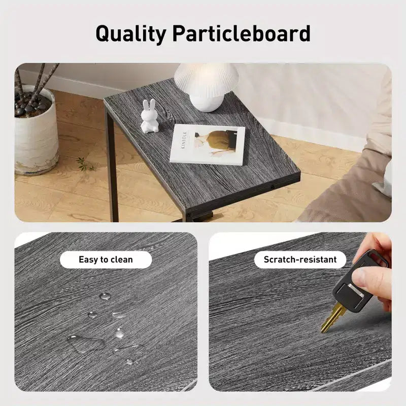 End Table, Side Table for Couch Slide Under, C Table Sofa Side End Table for Living Room, Suitable for Living Rooms, Bedrooms, Sofas, And Offices.