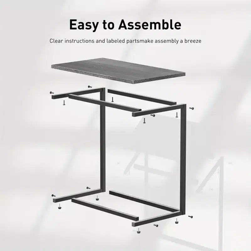 End Table, Side Table for Couch Slide Under, C Table Sofa Side End Table for Living Room, Suitable for Living Rooms, Bedrooms, Sofas, And Offices.