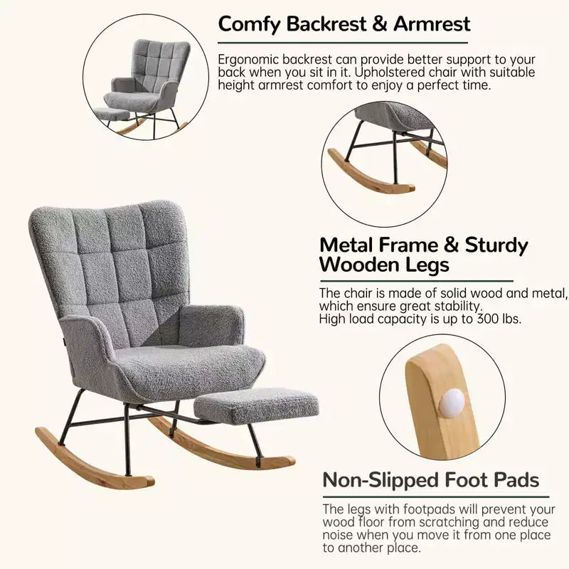 Teddy Upholstered Nursery Rocking Chair