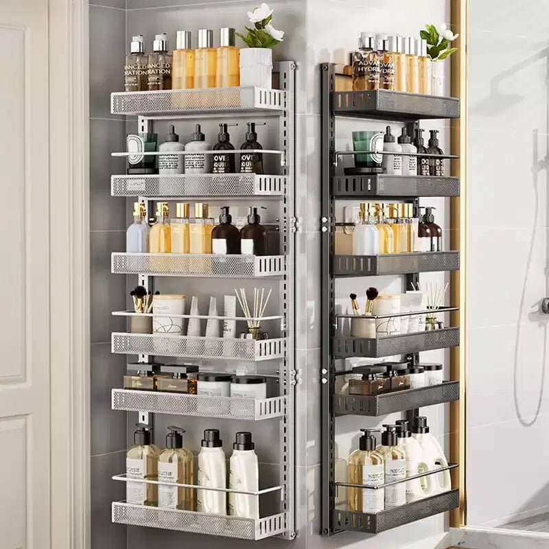 6-Tier Over The Door Organizer, Adjustable Hanging Spice Rack, Wall/Door Mount for Pantry/Laundry