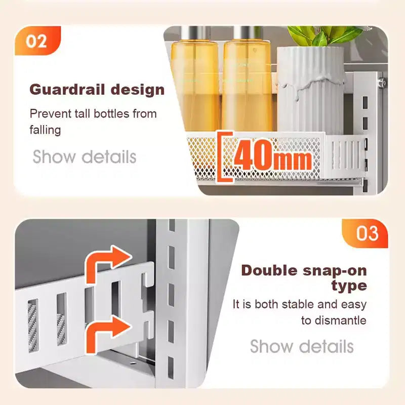6-Tier Over The Door Organizer, Adjustable Hanging Spice Rack, Wall/Door Mount for Pantry/Laundry