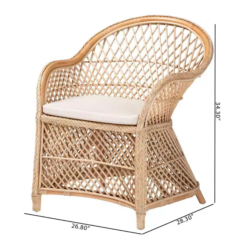 Bali & pari Braided Rattan Arm Chair Natural