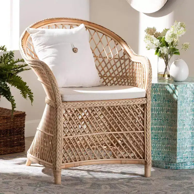 Bali & pari Braided Rattan Arm Chair Natural