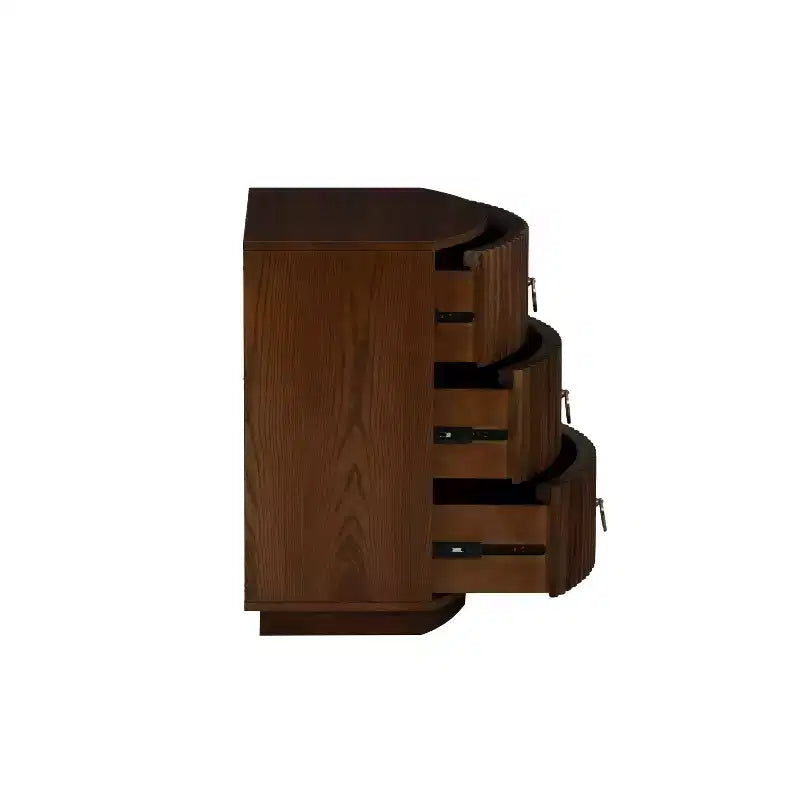 3 Drawer Nightstand Walnut