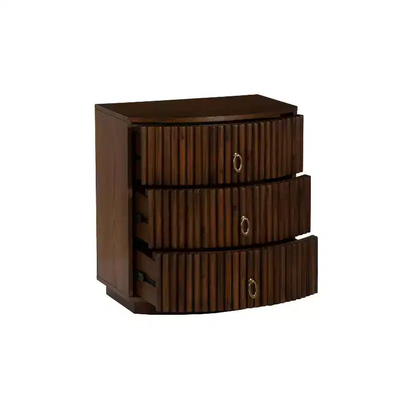 3 Drawer Nightstand Walnut