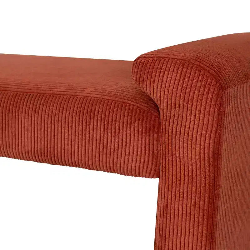 Upholstered Bench Rust Corduroy
