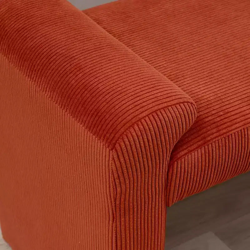 Upholstered Bench Rust Corduroy