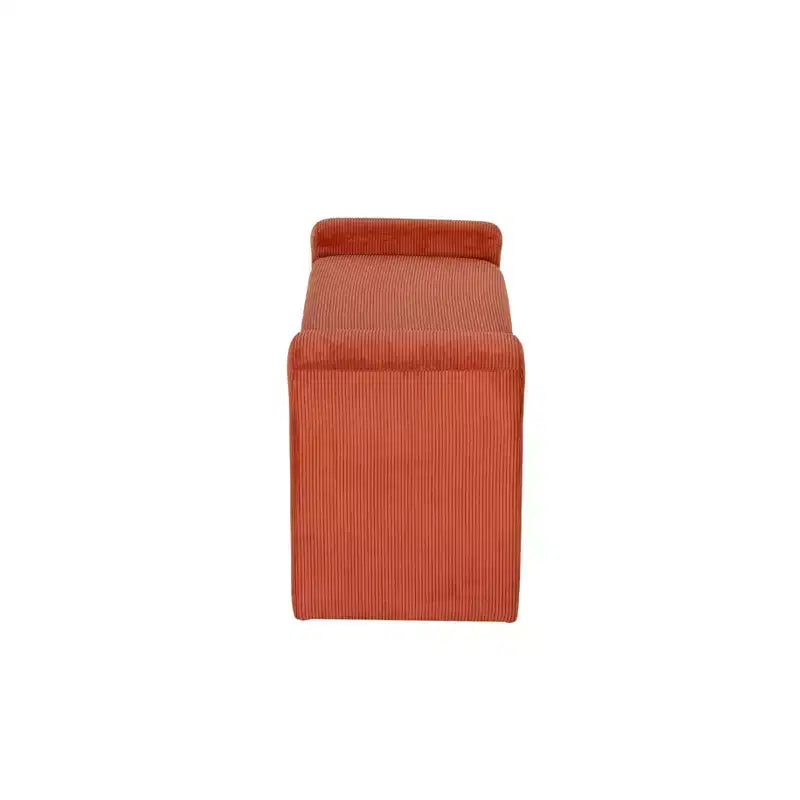 Upholstered Bench Rust Corduroy