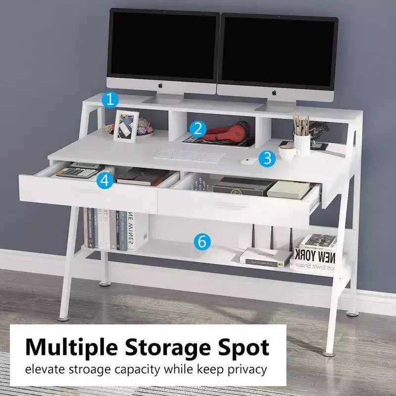 47" Modern Computer Desk White