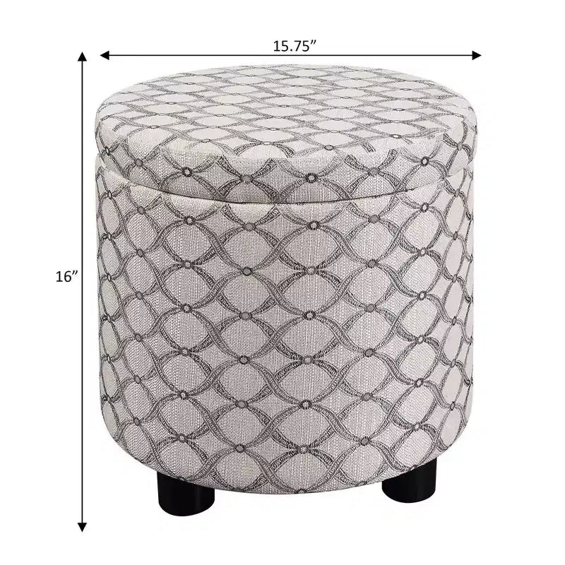 Round Accent Storage Ottoman with Reversible Tray Lid