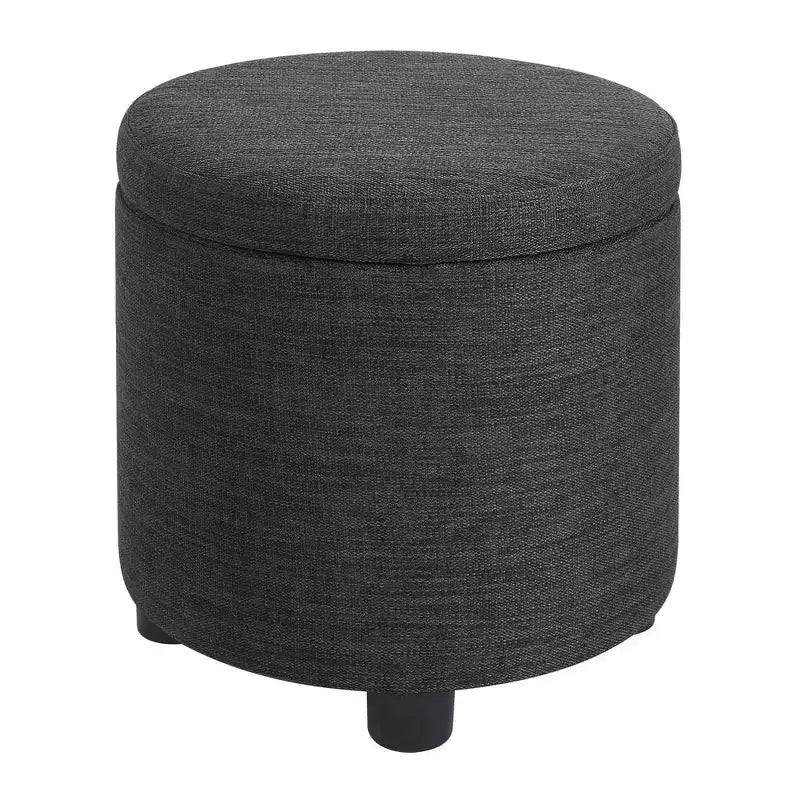 Round Accent Storage Ottoman with Reversible Tray Lid