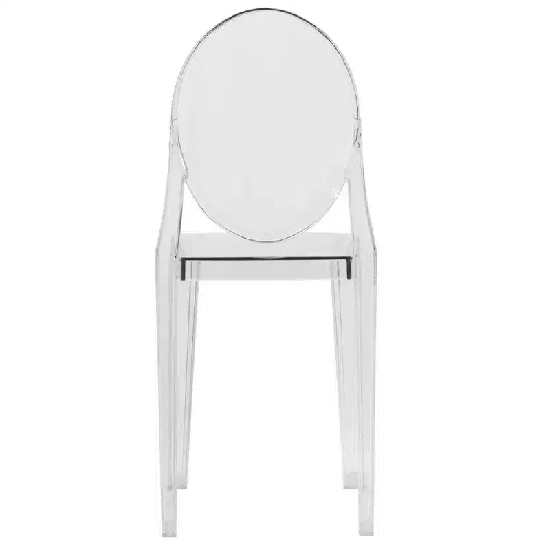 Acrylic Modern Chair, Mid-Century Ghost Chair with Molded Seat, Ideal for Dining Room, Kitchen, Office, Lounge, Cafe, or Workspace