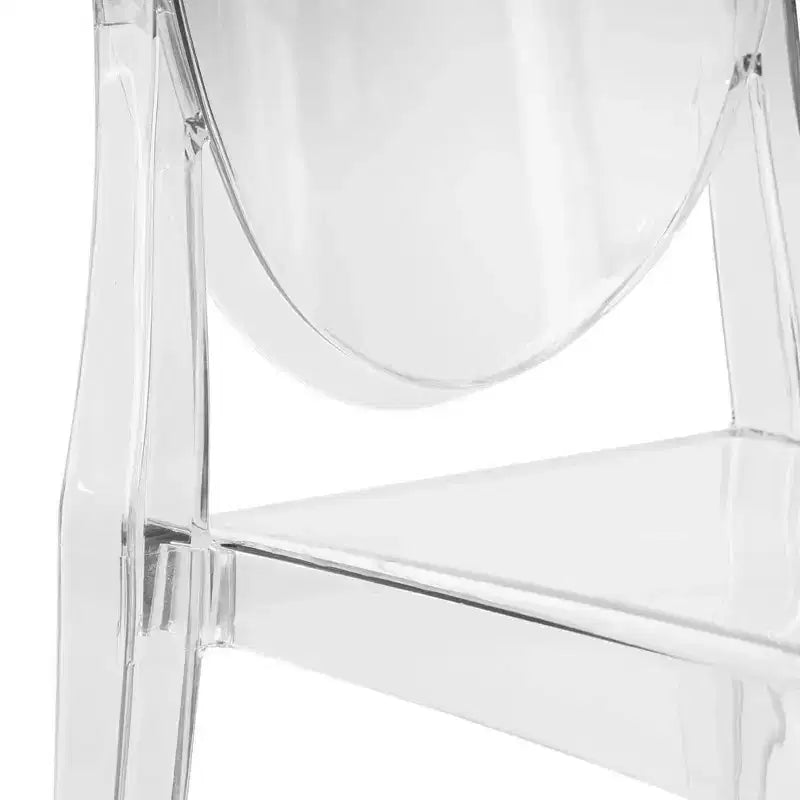 Acrylic Modern Chair, Mid-Century Ghost Chair with Molded Seat, Ideal for Dining Room, Kitchen, Office, Lounge, Cafe, or Workspace