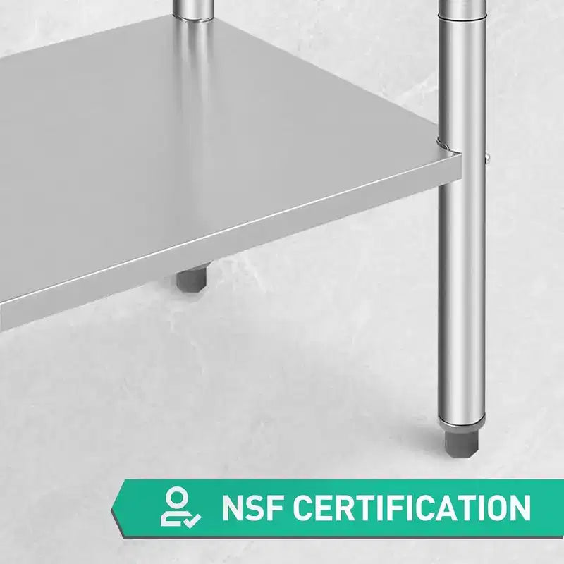 Stainless Steel Kitchen Work Prep Table Commercial Workbench Adjustable Height