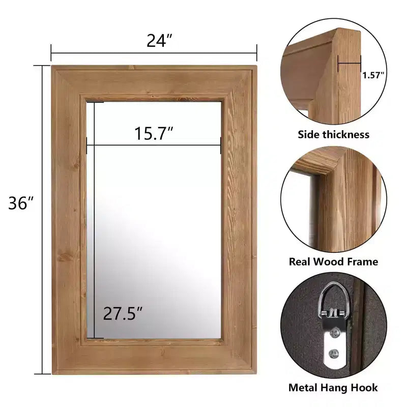 Natural Wash Wood Mirror