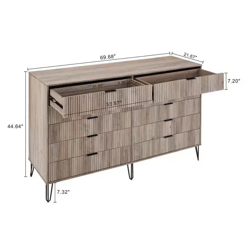 10 Drawer Double Dresser