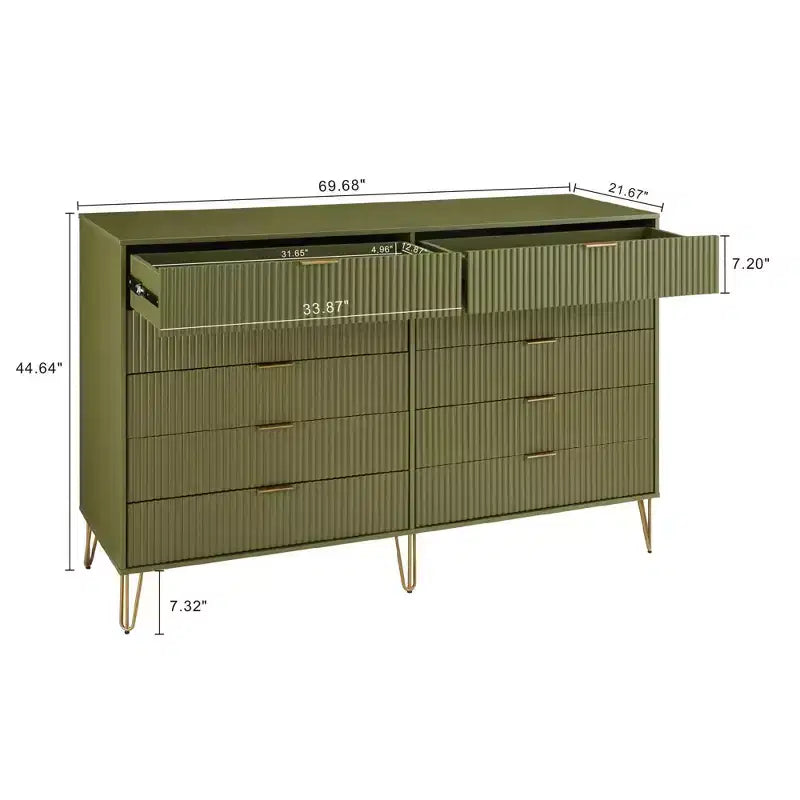 10 Drawer Double Dresser