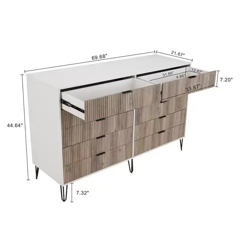 10 Drawer Double Dresser